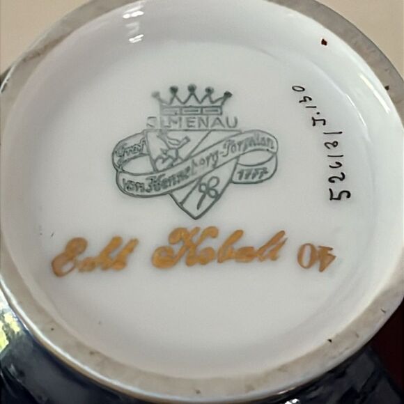 Jlmenau graf von henneberg etc kobalt Numbered Germany Blue / Gold VTG Bud Vase - Picture 4 of 7